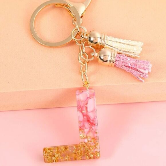 3/$25❗️Boho Letter “L” Charm Keychain - Picture 2 of 3